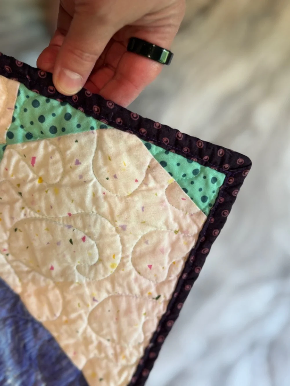 Handmade Modern Geometric Quilt – 64